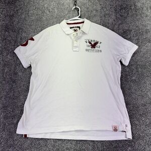 Cactus Polo Shirt Mens 2XL White Varsity 1942 Outfitters Embroidered Eagle